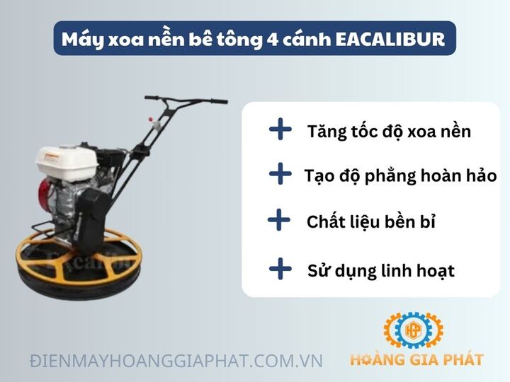 Máy xoa nền bê tông đơn 4 cánh Eacalibur  