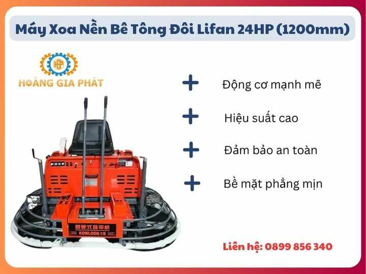 Máy xoa nền bê tông đôi Lifan 24HP 