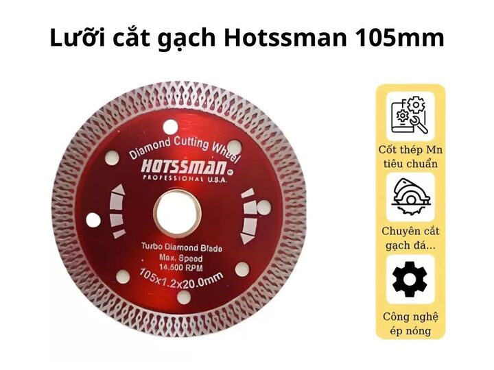 Lưỡi cắt gạch Hotssman 105mm 
