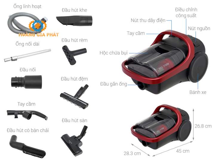 Máy hút bụi công nghiệp Panasonic MC-CL607RN49